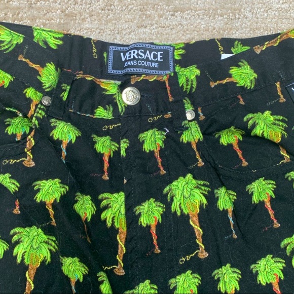 VERSACE JEANS COUTURE | Palm Print High Rise Jeans - Picture 4 of 5